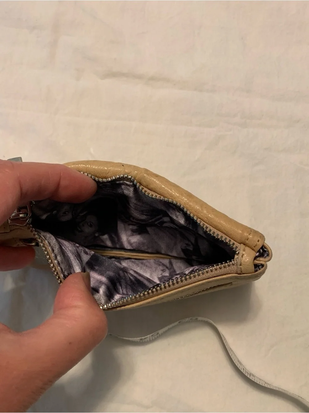 Junior Drake Tan Leather Envelope Wristlet with Silver Snap
